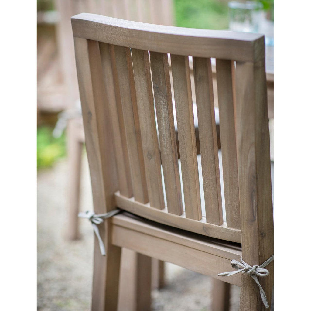 Pair of Porthallow Dining Chairs - Acacia-Outdoor Chairs-Yester Home