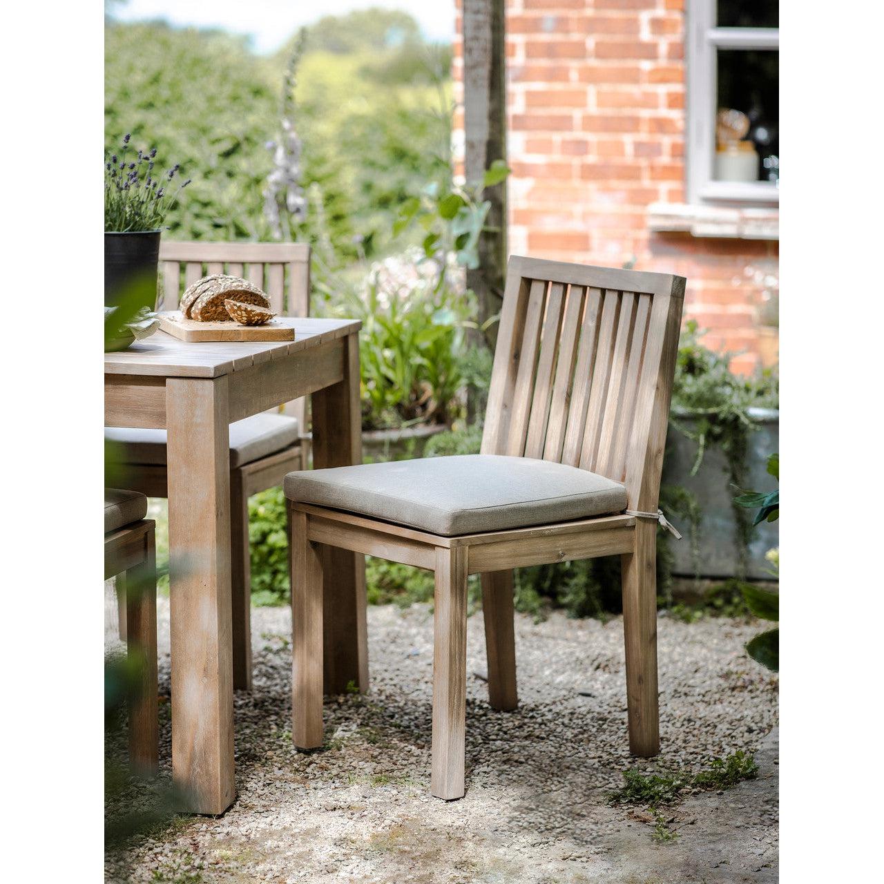 Pair of Porthallow Dining Chairs - Acacia-Outdoor Chairs-Yester Home