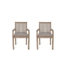 Pair of Porthallow Dining Chairs with Arms - Acacia-Outdoor Chairs-Yester Home
