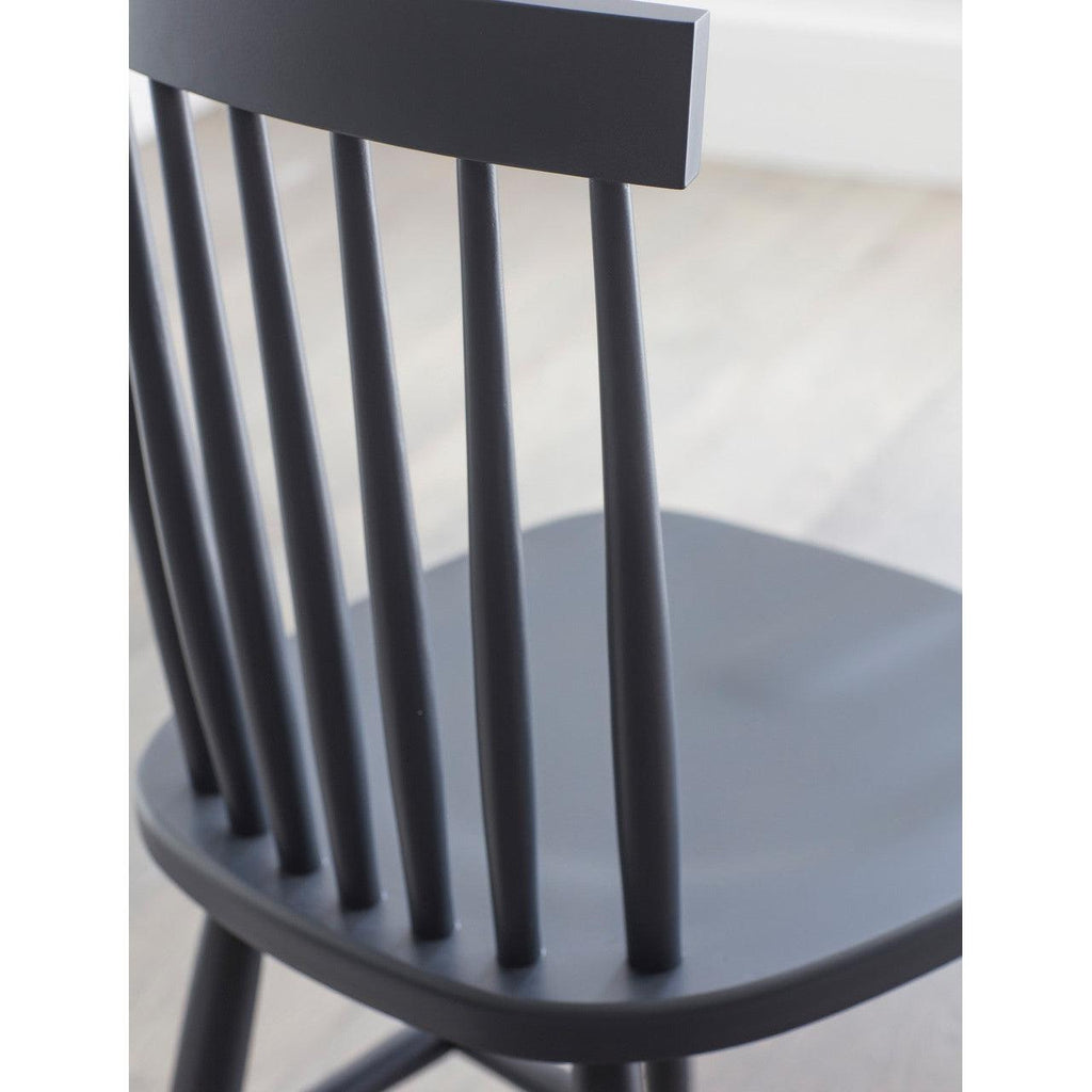 Pair of Spindle Back Chairs in Carbon-Dining Chairs & Benches-Yester Home