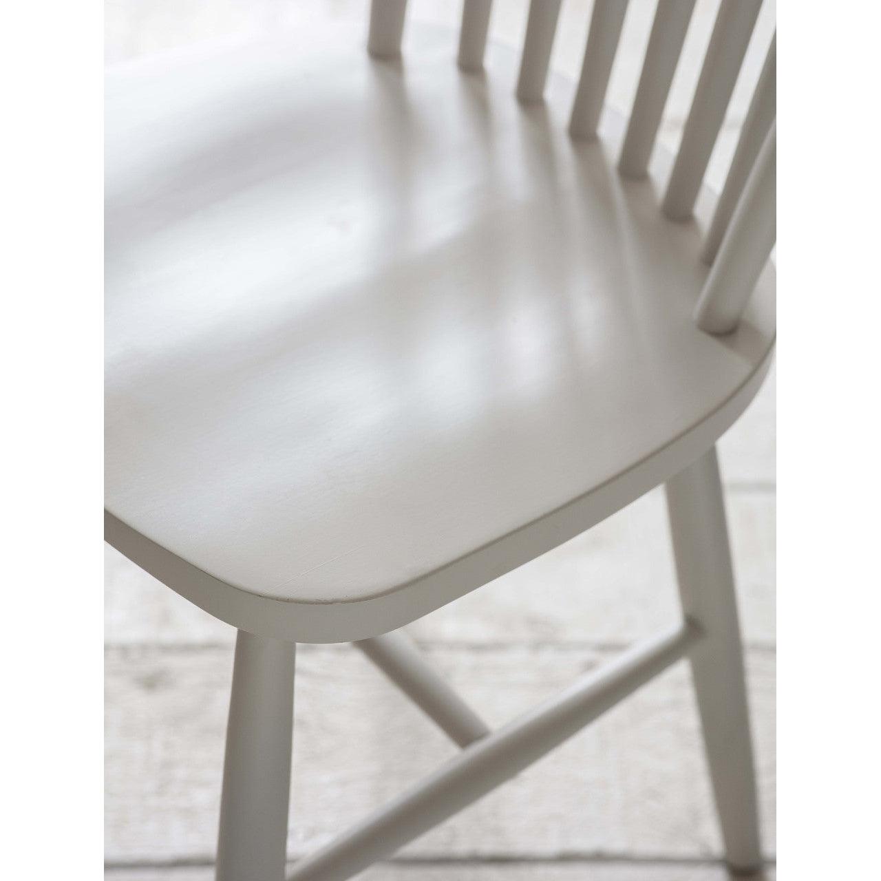 Pair of Spindle Back Chairs in Lily White-Dining Chairs & Benches-Yester Home
