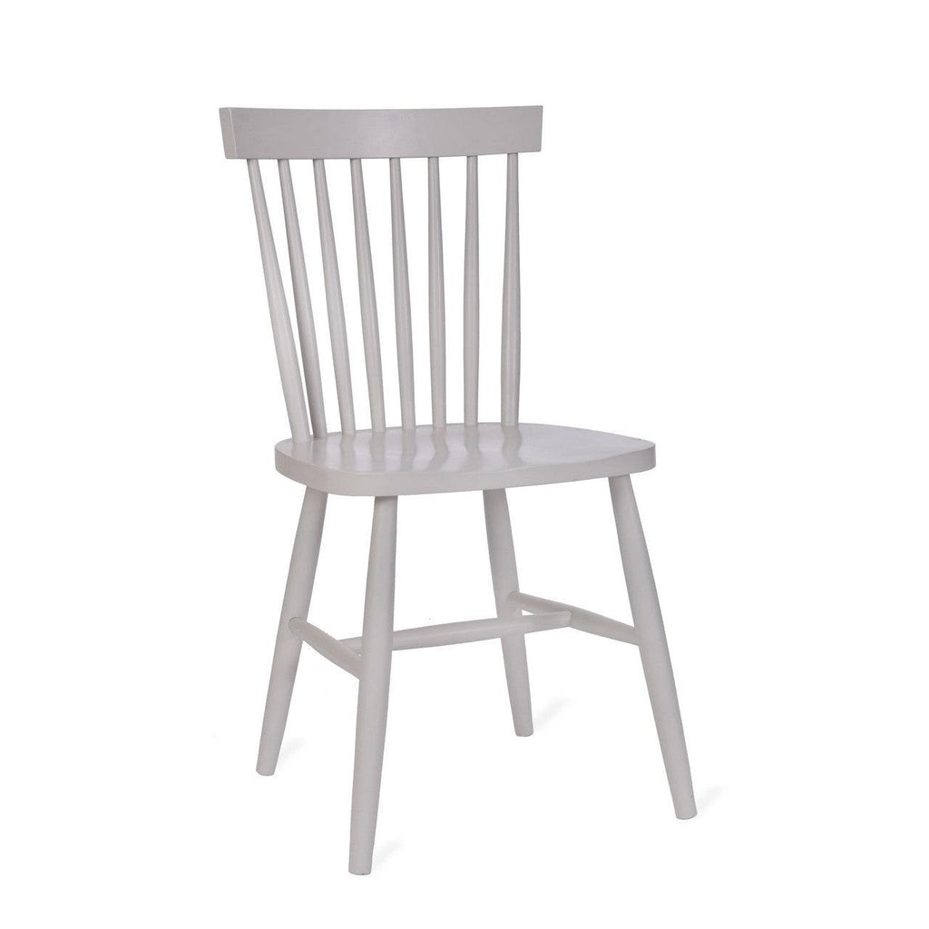 Pair of Spindle Back Chairs in Lily White-Dining Chairs & Benches-Yester Home
