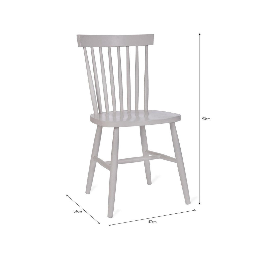 Pair of Spindle Back Chairs in Lily White-Dining Chairs & Benches-Yester Home