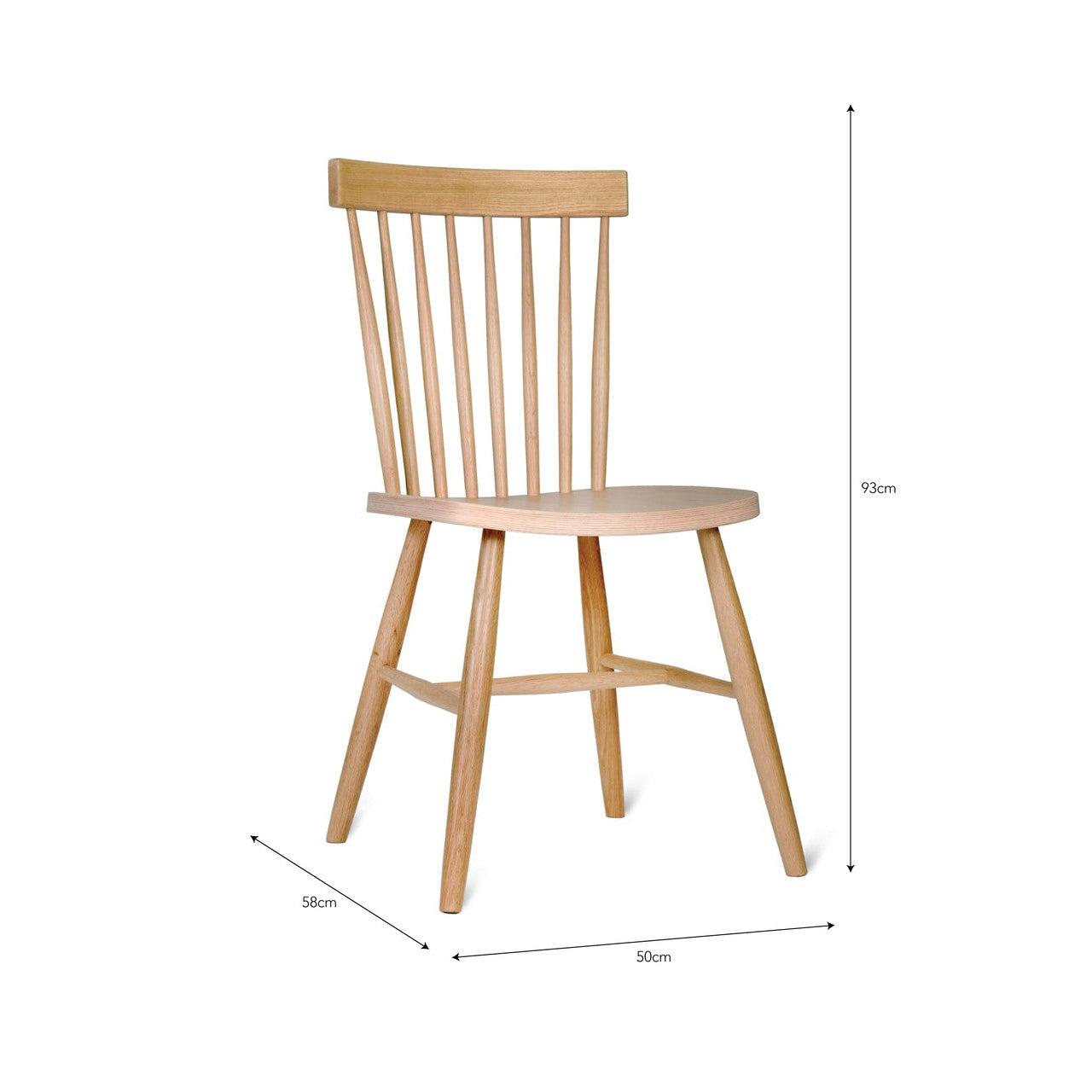 Pair of Spindle Back Chairs in Oak-Dining Chairs & Benches-Yester Home