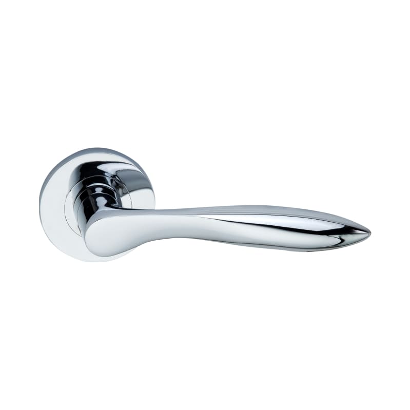 Pearle Lever Door Handle Polished Chrome-Levers on Rose-Yester Home