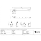 Pewter 10" Avon Stay (Steel Window) - Stays - From The Anvil - Yester Home