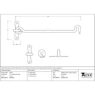 Pewter 10" Forged Cabin Hook | From The Anvil - Cabin Hooks - From The Anvil - Yester Home