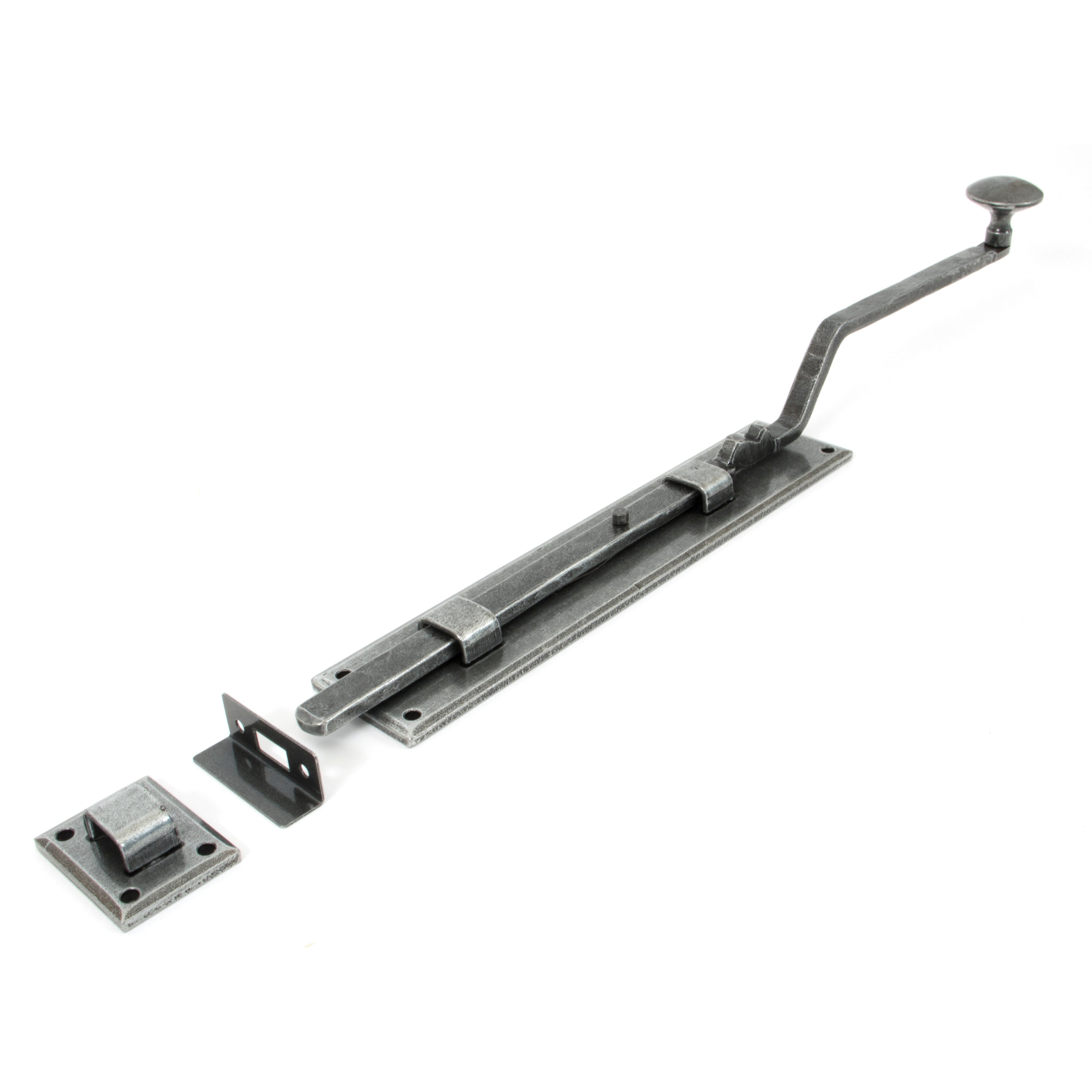 Pewter 10" French Door Bolt | From The Anvil-Bolts-Yester Home