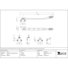 Pewter 10" Reeded Stay (Steel Window) - Stays - From The Anvil - Yester Home