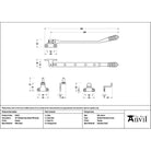 Pewter 10" Reeded Stay (Steel Window) - Stays - From The Anvil - Yester Home