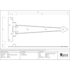 Pewter 12" Arrow Head T Hinge (pair) | From The Anvil-T Hinges-Yester Home