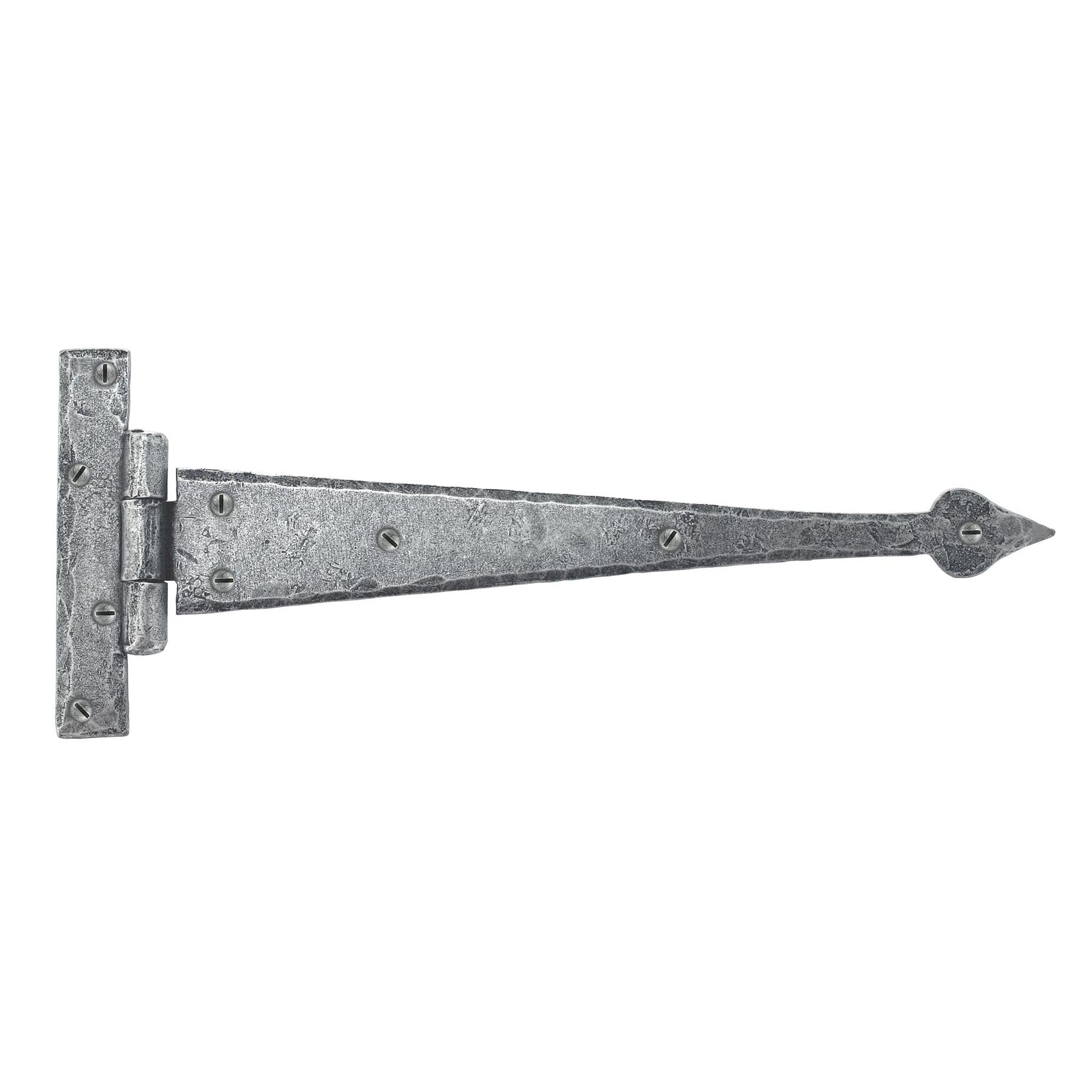 Pewter 12" Arrow Head T Hinge (pair) | From The Anvil - T Hinges - From The Anvil - Yester Home