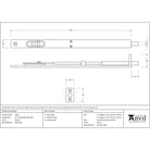 Pewter 12'' Flush/Slide Door Bolt | From The Anvil-Bolts-Yester Home
