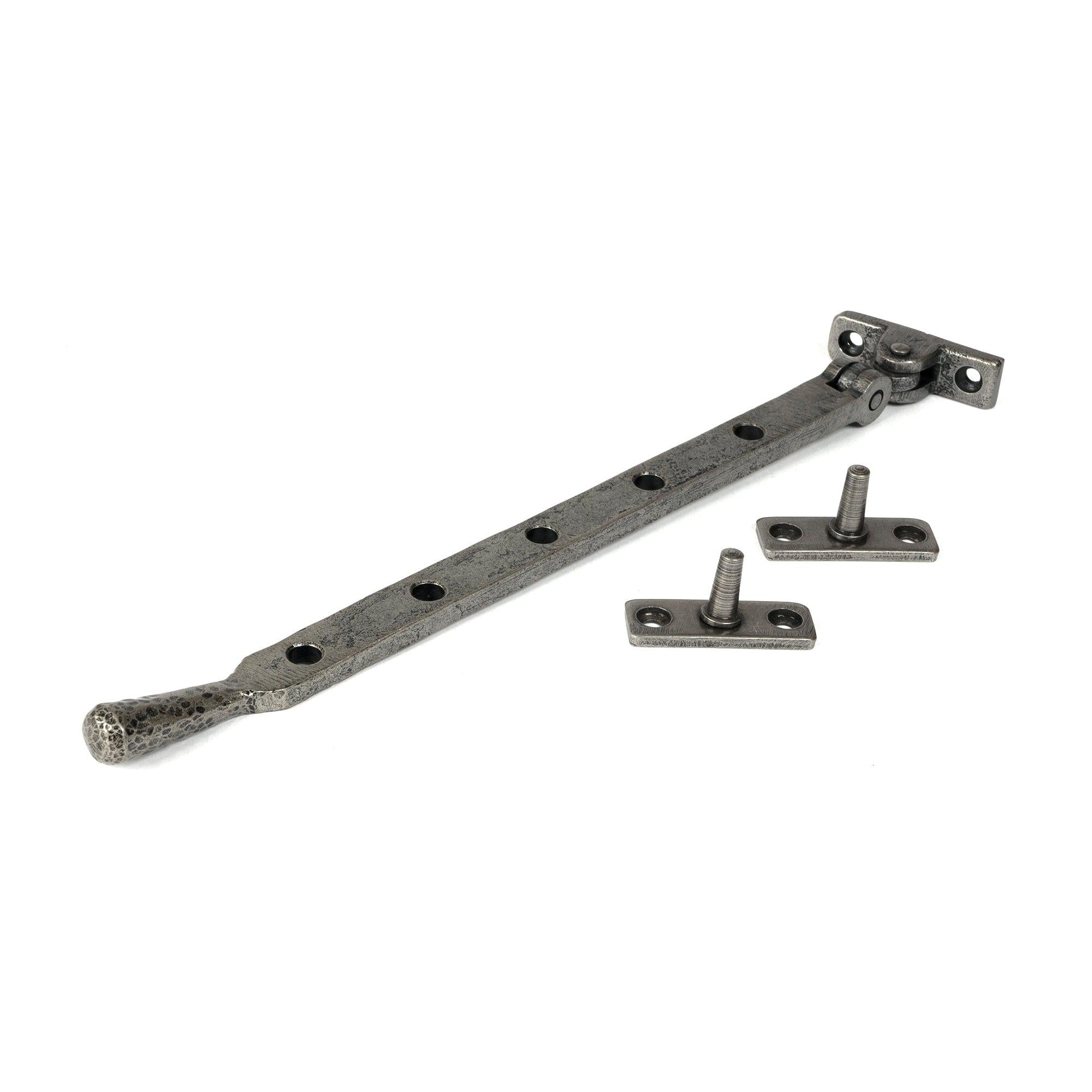 Pewter 12" Hammered Newbury Stay | From The Anvil - Stays - From The Anvil - Yester Home