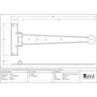 Pewter 12" Penny End T Hinge (pair) | From The Anvil - T Hinges - From The Anvil - Yester Home