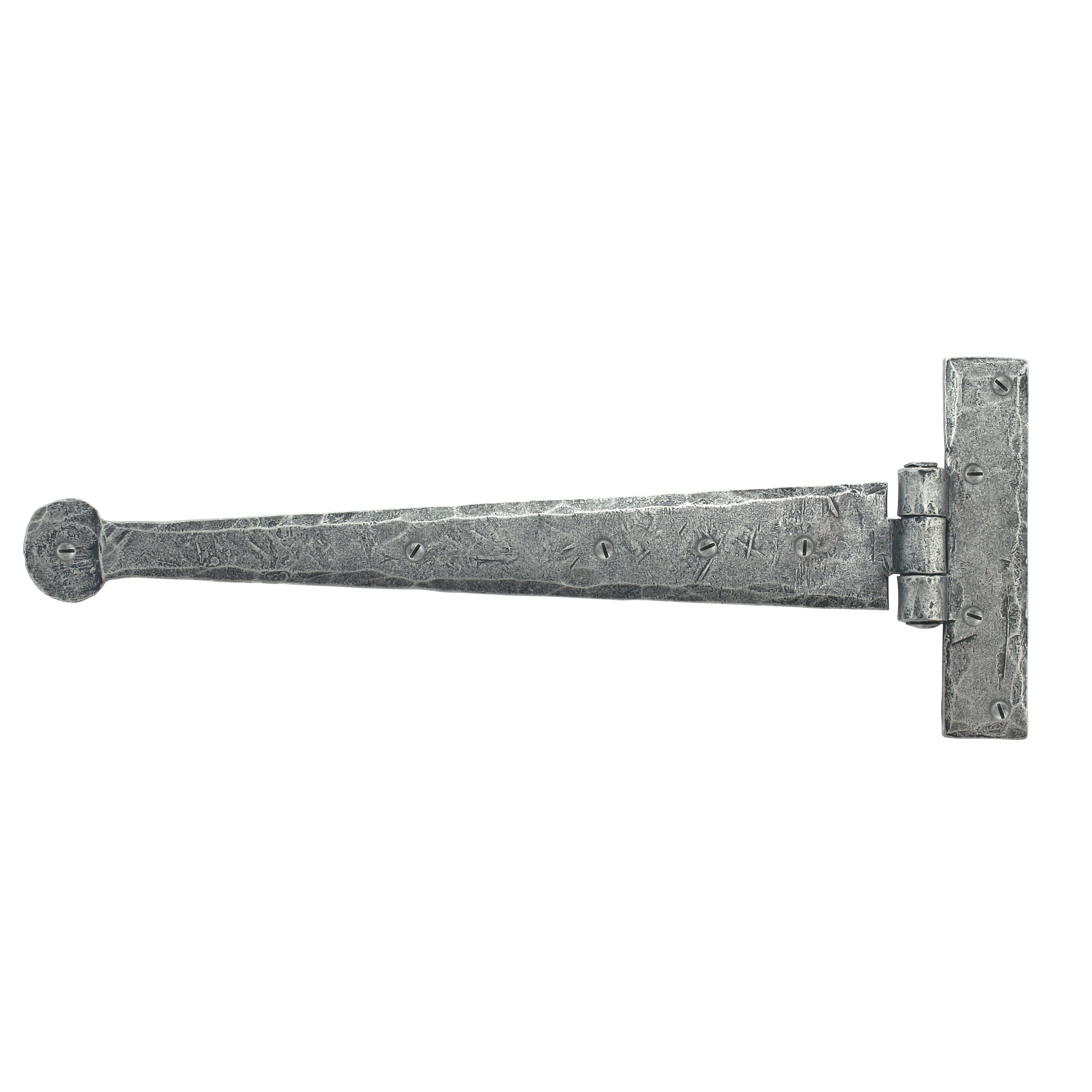Pewter 12" Penny End T Hinge (pair) | From The Anvil-T Hinges-Yester Home