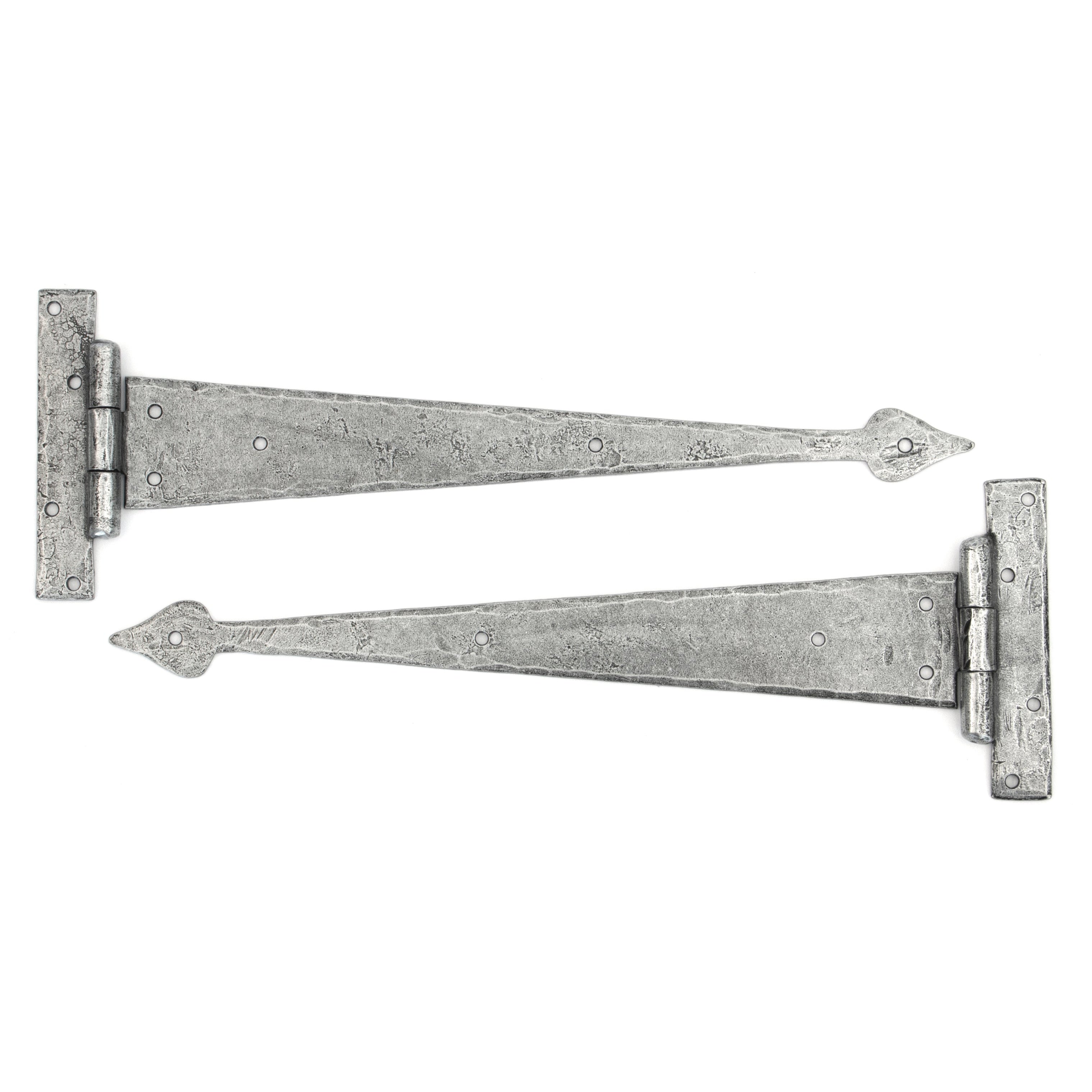 Pewter 15" Arrow Head T Hinge (pair) | From The Anvil-T Hinges-Yester Home