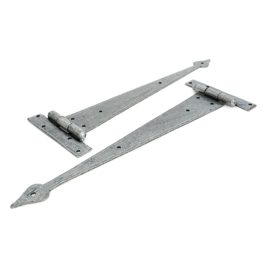 Pewter 15" Arrow Head T Hinge (pair) | From The Anvil-T Hinges-Yester Home