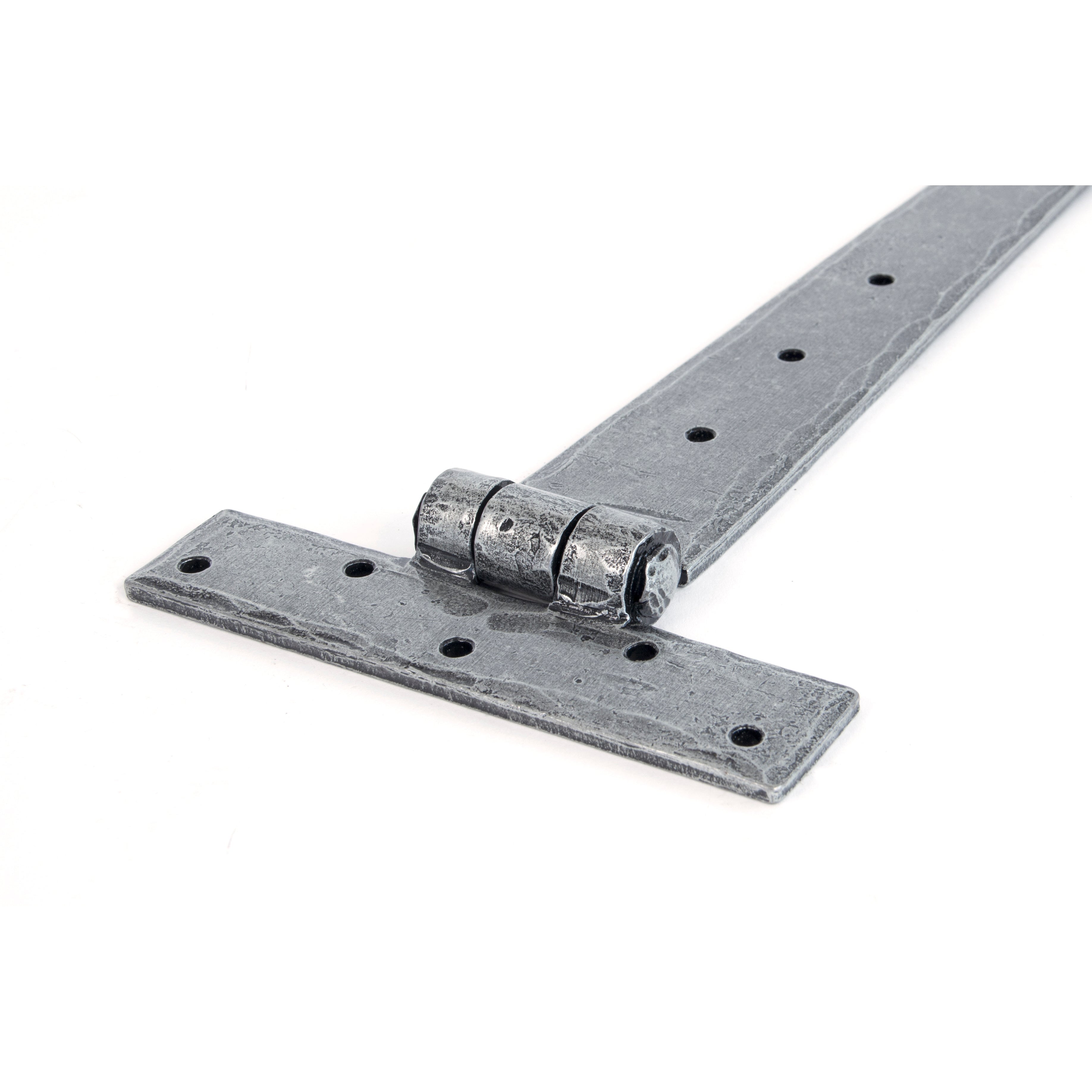 Pewter 15" Penny End T Hinge (pair) | From The Anvil-T Hinges-Yester Home