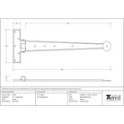 Pewter 15" Penny End T Hinge (pair) | From The Anvil-T Hinges-Yester Home