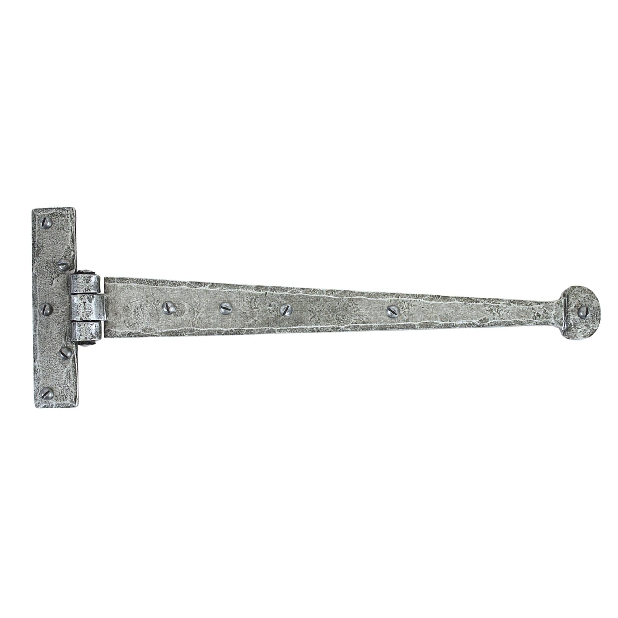 Pewter 15" Penny End T Hinge (pair) | From The Anvil - T Hinges - From The Anvil - Yester Home