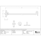 Pewter 16" Forged Cabin Hook | From The Anvil - Cabin Hooks - From The Anvil - Yester Home