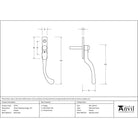 Pewter 16mm Peardrop Espag - RH | From The Anvil - Espag. Fasteners - From The Anvil - Yester Home
