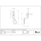 Pewter 16mm Shepherd's Crook Espag - RH | From The Anvil-Espag. Fasteners-Yester Home