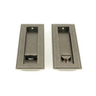 Pewter 175mm Art Deco Rectangular Pull - Privacy Set | From The Anvil-Cabinet Pulls-Yester Home