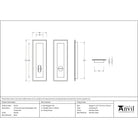 Pewter 175mm Art Deco Rectangular Pull - Privacy Set | From The Anvil-Cabinet Pulls-Yester Home