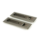 Pewter 175mm Art Deco Rectangular Pull - Privacy Set | From The Anvil - Cabinet Pulls - From The Anvil - Yester Home