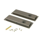 Pewter 175mm Art Deco Rectangular Pull - Privacy Set | From The Anvil - Cabinet Pulls - From The Anvil - Yester Home