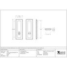 Pewter 175mm Art Deco Rectangular Pull - Privacy Set | From The Anvil - Cabinet Pulls - From The Anvil - Yester Home