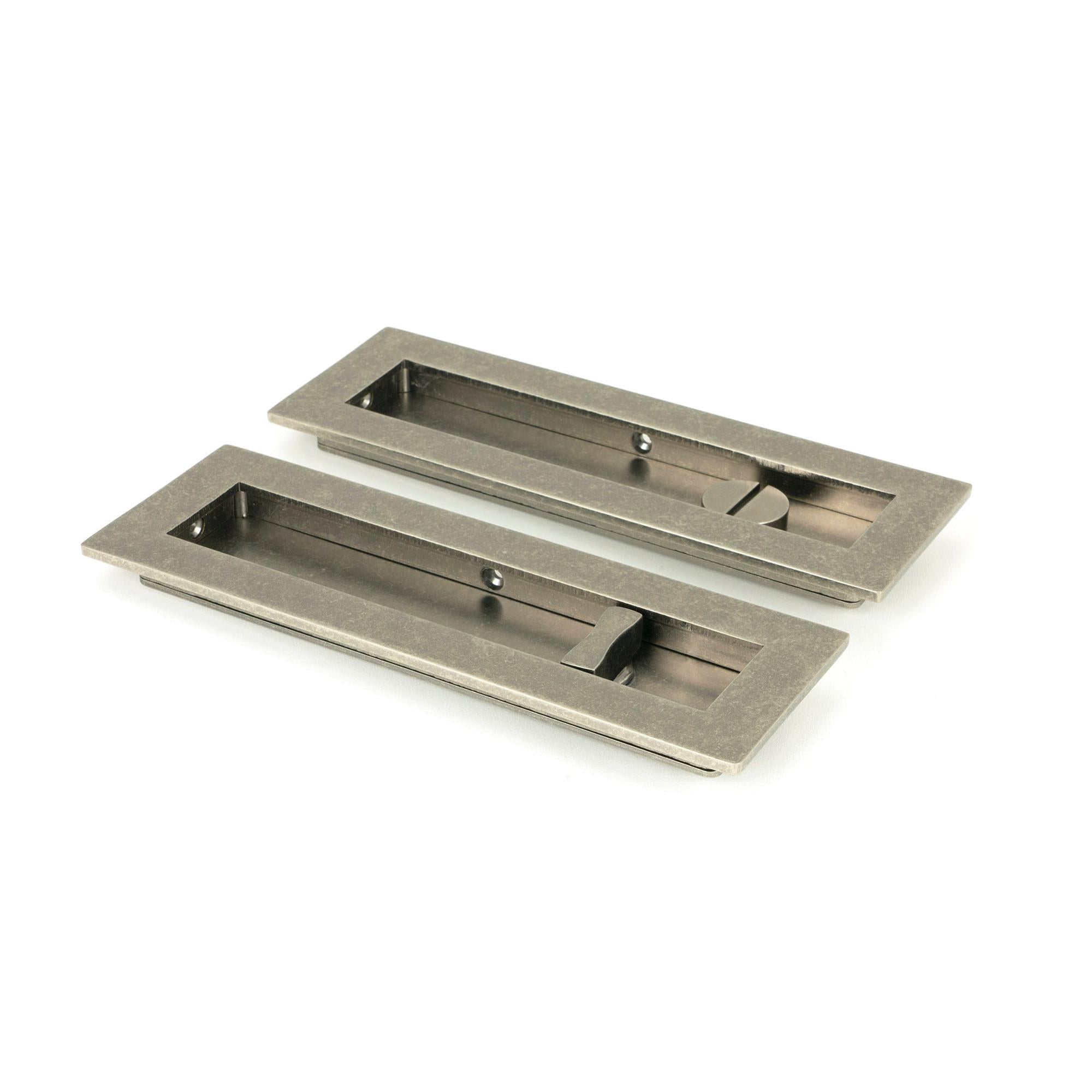 Pewter 175mm Plain Rectangular Pull - Privacy Set | From The Anvil - Cabinet Pulls - From The Anvil - Yester Home