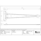Pewter 18" Arrow Head T Hinge (pair) | From The Anvil - T Hinges - From The Anvil - Yester Home