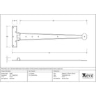 Pewter 18" Penny End T Hinge (pair) | From The Anvil - T Hinges - From The Anvil - Yester Home