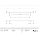 Pewter 1800mm Pull Handle | From The Anvil - Door Pull Handles - From The Anvil - Yester Home