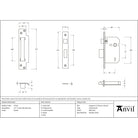 Pewter 2½" 5 Lever BS Sash Lock - Sash Locks - From The Anvil - Yester Home