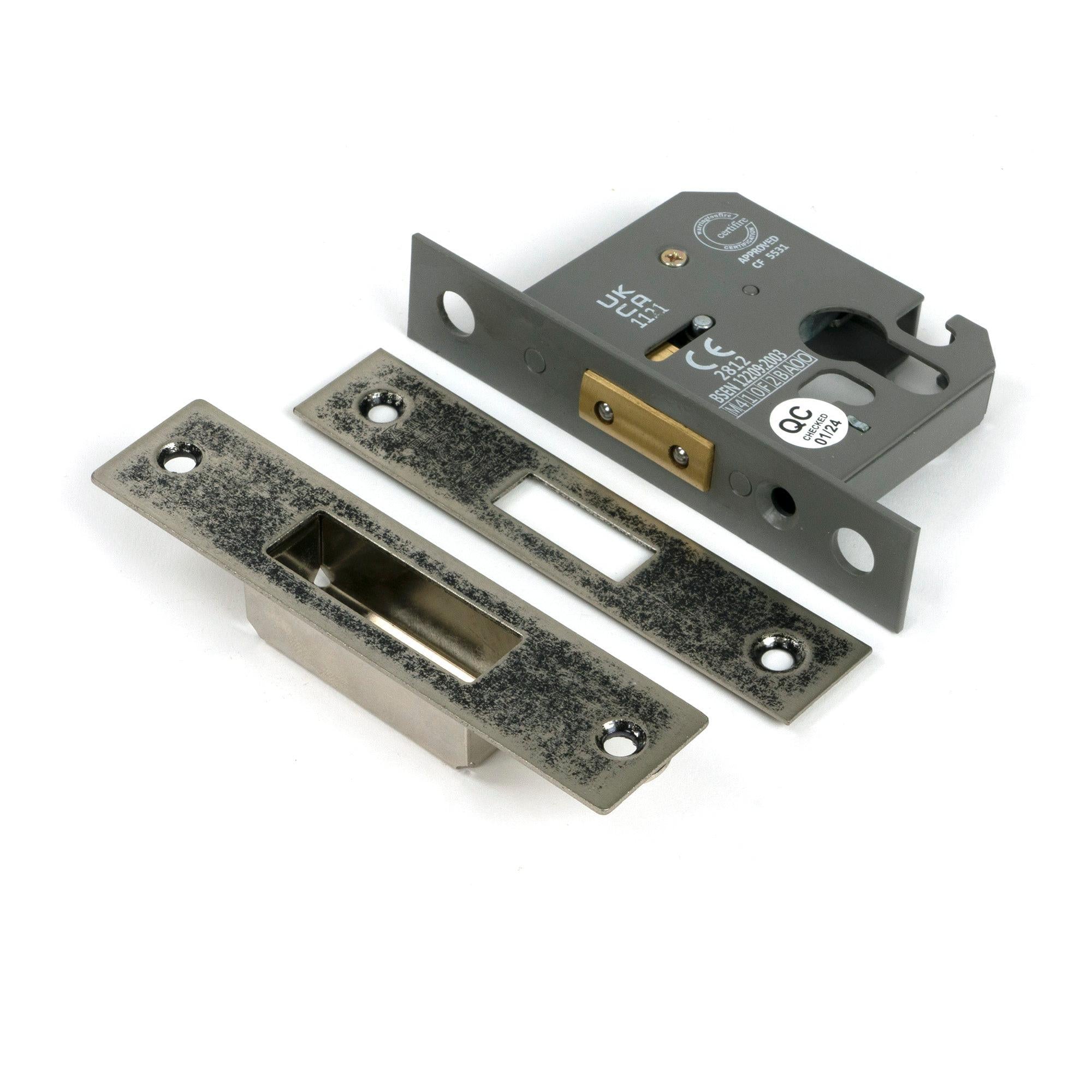 Pewter 2½" Euro Profile Dead Lock - Deadlocks & Deadbolts - From The Anvil - Yester Home