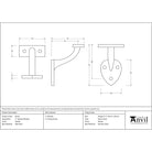 Pewter 2" Handrail Bracket | From The Anvil-Handrail Brackets-Yester Home