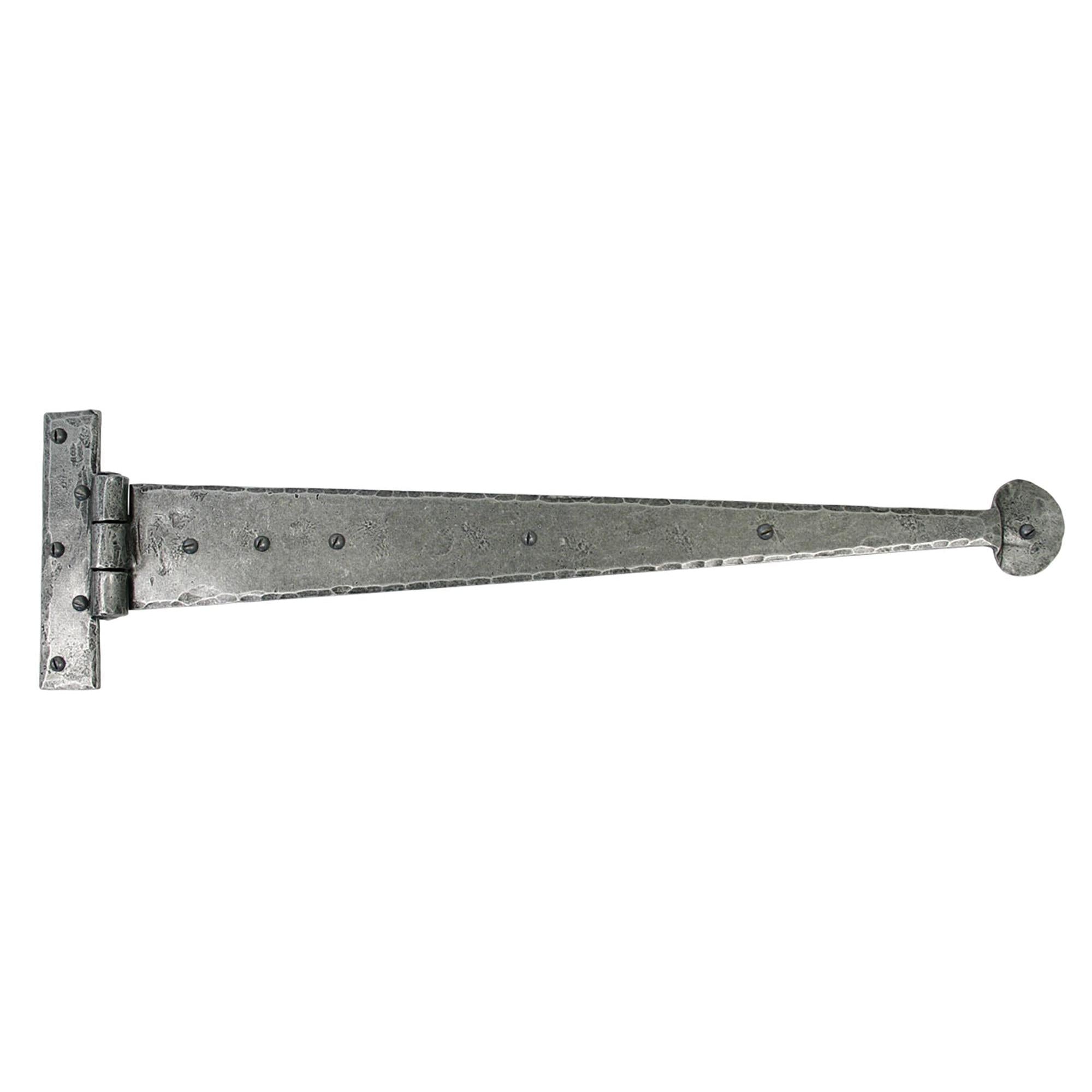 Pewter 22" Penny End T Hinge (pair) | From The Anvil - T Hinges - From The Anvil - Yester Home