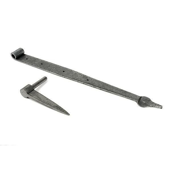 Pewter 24" Band & Spike Hinge (Pair) | From The Anvil-Hook & Band Hinges-Yester Home