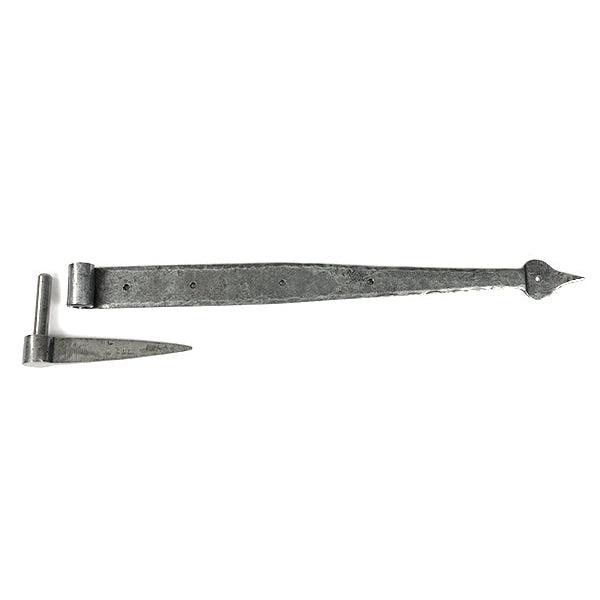 Pewter 24" Band & Spike Hinge (Pair) | From The Anvil-Hook & Band Hinges-Yester Home