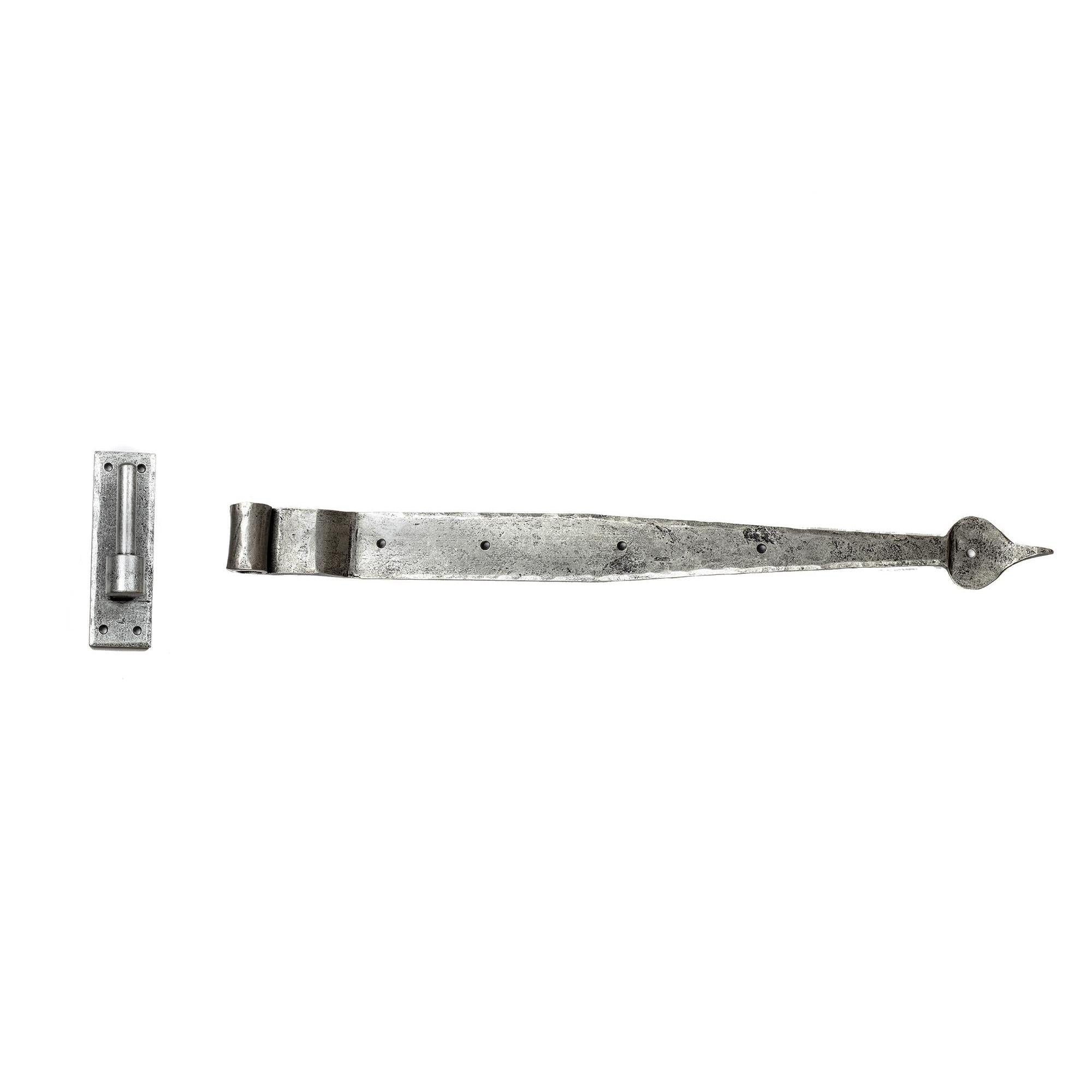 Pewter 24" Hook & Band Hinge - Cranked (pair) | From The Anvil - Hook & Band Hinges - From The Anvil - Yester Home