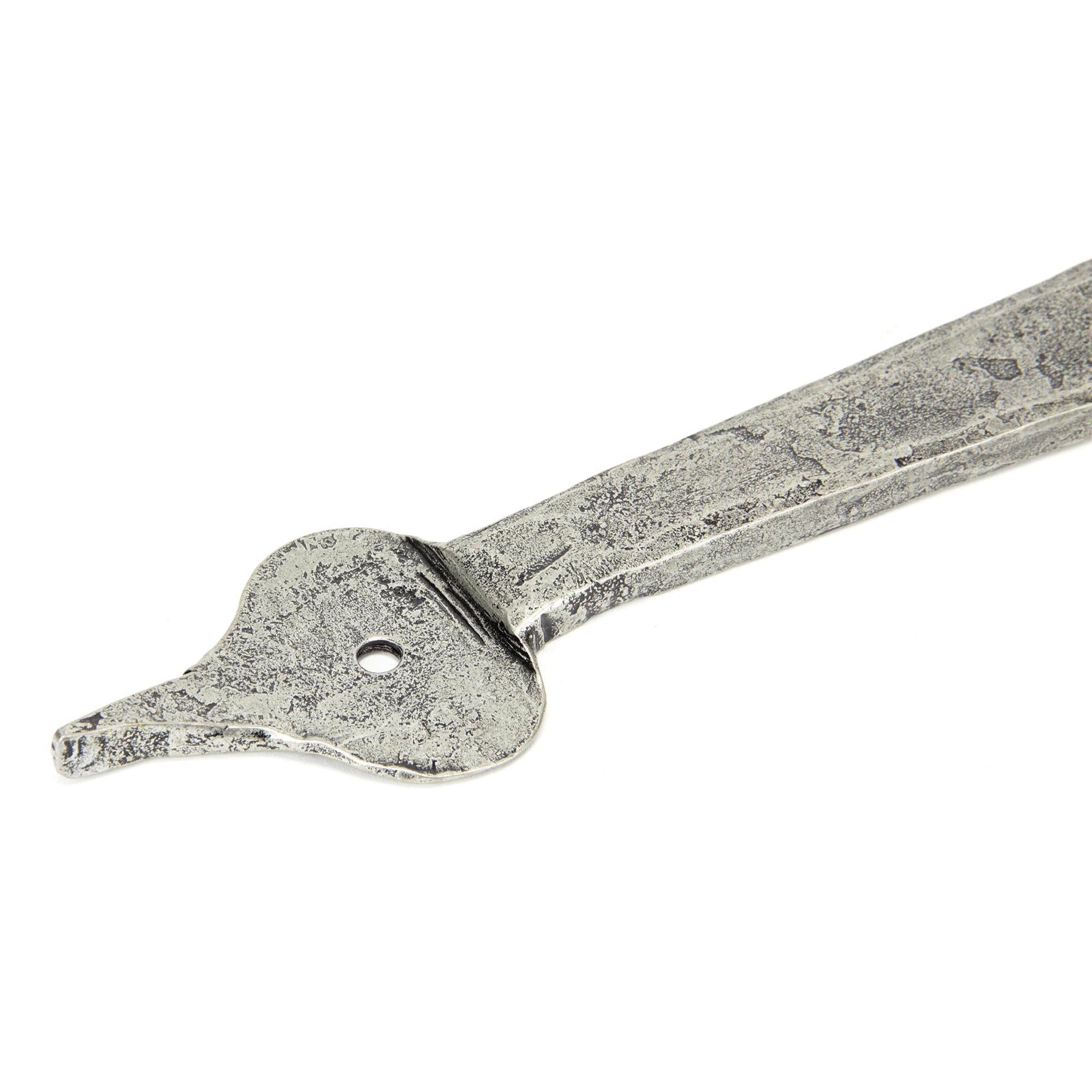 Pewter 24" Hook & Band Hinge - Cranked (pair) | From The Anvil - Hook & Band Hinges - From The Anvil - Yester Home