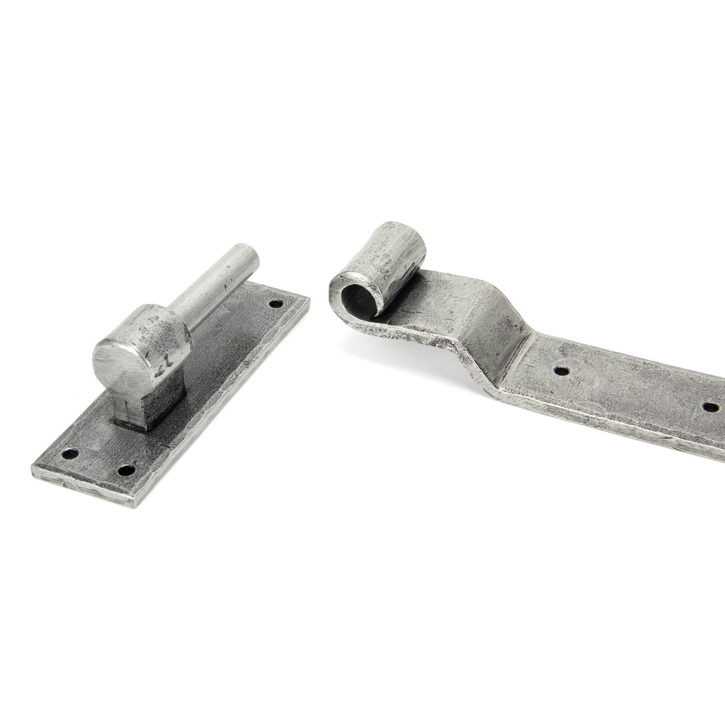 Pewter 24" Hook & Band Hinge - Cranked (pair) | From The Anvil