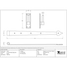 Pewter 24" Hook & Band Hinge (pair) | From The Anvil-Hook & Band Hinges-Yester Home