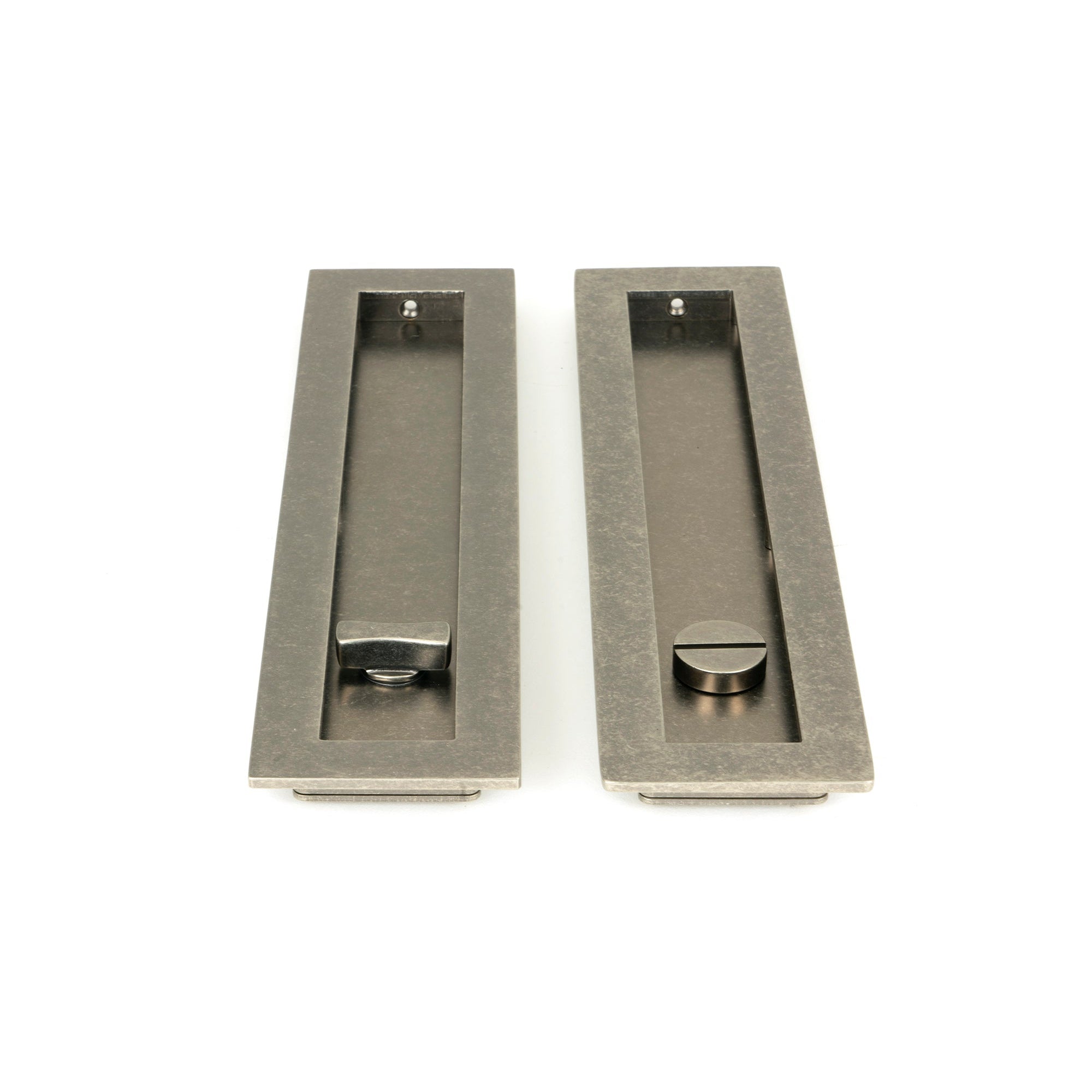 Pewter 250mm Plain Rectangular Pull - Privacy Set | From The Anvil-Cabinet Pulls-Yester Home