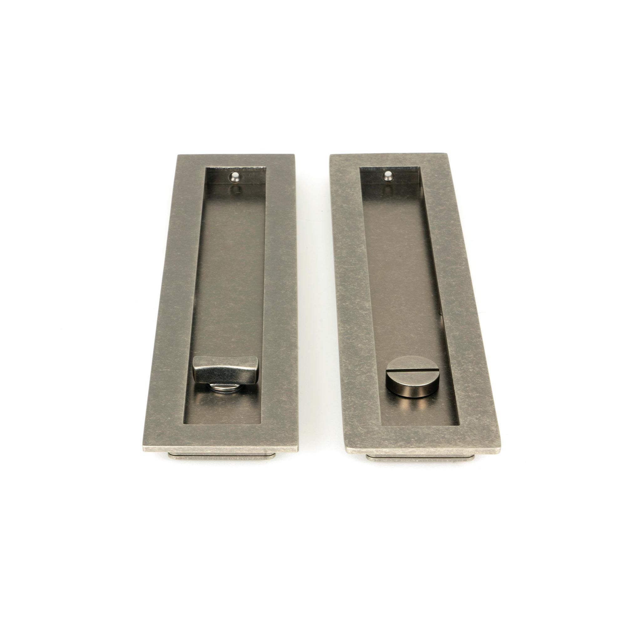 Pewter 250mm Plain Rectangular Pull - Privacy Set | From The Anvil - Cabinet Pulls - From The Anvil - Yester Home