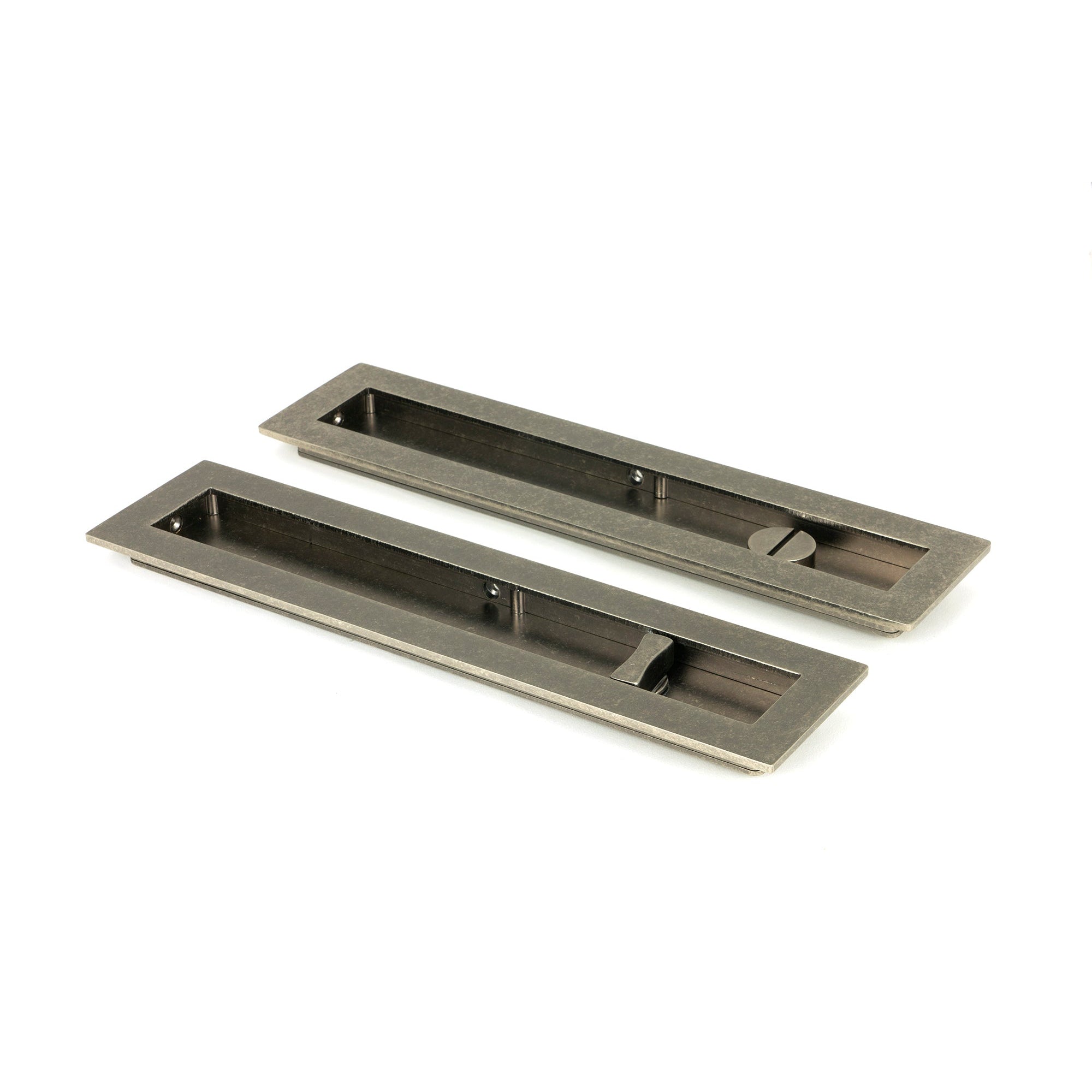 Pewter 250mm Plain Rectangular Pull - Privacy Set | From The Anvil-Cabinet Pulls-Yester Home